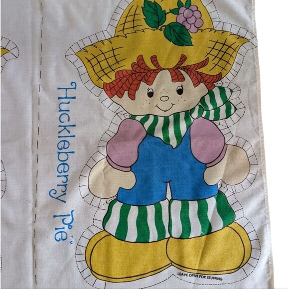 Vintage 1980s Huckleberry Pie Set Of 2 Pillow Panels Cut N Sew 23" - Picture 1 of 6